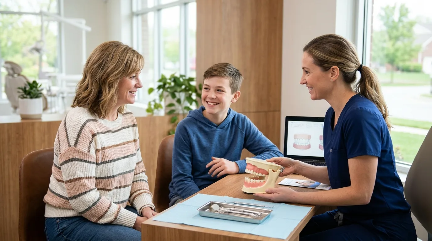 Dental tools and healthy smile consultation